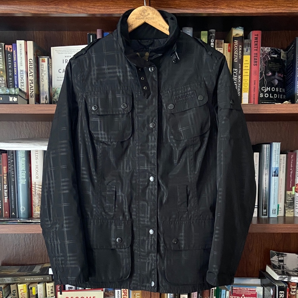 Barbour International Black Nylon Jacket Women's Size 8